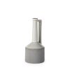 13" Gray And White Cylinder Ceramic Urns Jars