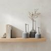 13" Gray And White Cylinder Ceramic Urns Jars