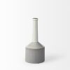 13" Gray And White Cylinder Ceramic Urns Jars