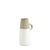 10" Rustic Organic White And Natural Decorative Jug