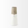 14" White and Natural Ceramic Decorative Jug