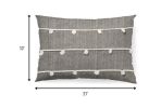 Dark Blue And Beige Lumbar Accent Pillow Cover