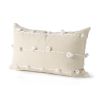 Clouds On Cream Canvas Lumbar Pillow Cover