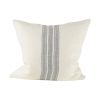 Off White Pillow Cover With  Ash Gray  Stripes