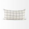 White And Black Grid Lumbar Accent Pillow Cover