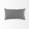 14" X 26" Black And White Herringbone Plaid Linen Throw Pillow Cover