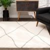 8' X 11' Ivory Modern Uneven Lattice Area Rug
