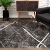 7' X 9' Gray Modern Distressed Lines Area Rug