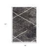 7' X 9' Gray Modern Distressed Lines Area Rug