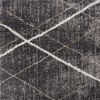 8' X 11' Gray Modern Distressed Lines Area Rug