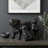 8" Black Polyresin Dog Tabletop Sculpture