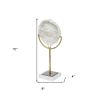 15" Gold and White Metal and Resin Tabletop Sculpture