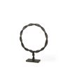 15" Black Metal Round Braided Tabletop Sculpture