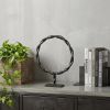15" Black Metal Round Braided Tabletop Sculpture