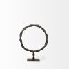 15" Black Metal Round Braided Tabletop Sculpture