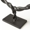 15" Black Metal Round Braided Tabletop Sculpture