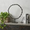 23" Black Metal Round Braided Tabletop Sculpture