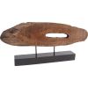 15" Brown and Black Wood and Metal Tabletop Sculpture