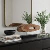 15" Brown and Black Wood and Metal Tabletop Sculpture