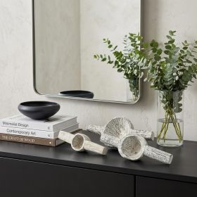 Set of Three 3" White Solid Wood Tabletop Sculpture