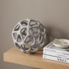 6" Gray Metal Abstract Decorative Orb Tabletop Sculpture