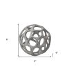 6" Gray Metal Abstract Decorative Orb Tabletop Sculpture