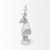 23" White Polyresin Suited Deer Bust Tabletop Sculpture