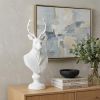 23" White Polyresin Suited Deer Bust Tabletop Sculpture