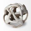 5" Off White And Brown Resin Faux Antler Decorative Orb