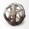 5" Off White And Brown Resin Faux Antler Decorative Orb
