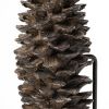 11" Golden Brown Resin Pinecone Tabletop Sculpture