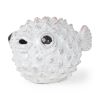 6" White Ceramic Puffer Fish Tabletop Sculpture