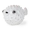 6" White Ceramic Puffer Fish Tabletop Sculpture