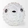 6" White Ceramic Puffer Fish Tabletop Sculpture