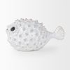 6" White Ceramic Puffer Fish Tabletop Sculpture