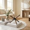 6" Brown Metal And Wood Modern Abstract Tabletop Sculpture