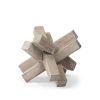 6" Light Brown Solid Wood Geometric Tabletop Sculpture