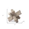 6" Light Brown Solid Wood Geometric Tabletop Sculpture