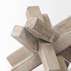 6" Light Brown Solid Wood Geometric Tabletop Sculpture