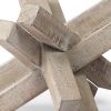 6" Light Brown Solid Wood Geometric Tabletop Sculpture