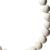 16" White and Gold Wood and Metal Abstract Beaded Tabletop Sculpture