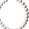 16" White and Gold Wood and Metal Abstract Beaded Tabletop Sculpture