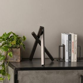 10" Black Metal Abstract Tabletop Sculpture