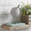 8" Off White Resin And Metal Snipe Bird Tabletop Sculpture