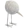 7" Off White Resin And Metal Snipe Bird Tabletop Sculpture