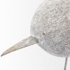 7" Off White Resin And Metal Snipe Bird Tabletop Sculpture