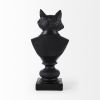 Black Resin Suited Fox Bust Sculpture