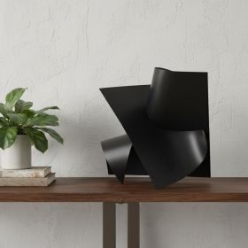 12" Contempo Antiqued Black Abstract Sculpture
