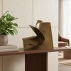 12" Contempo Antiqued Gold Abstract Sculpture