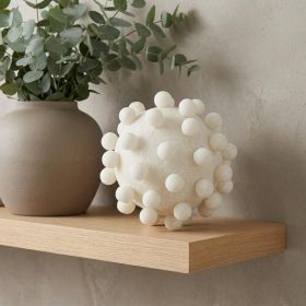 6" Ivory Resin Knobby Nubs Orb Tabletop Sculpture